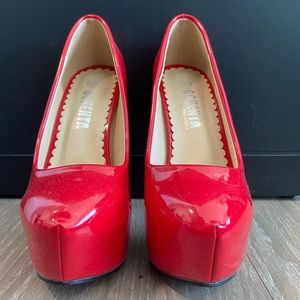 Closed Toe Red Pumps